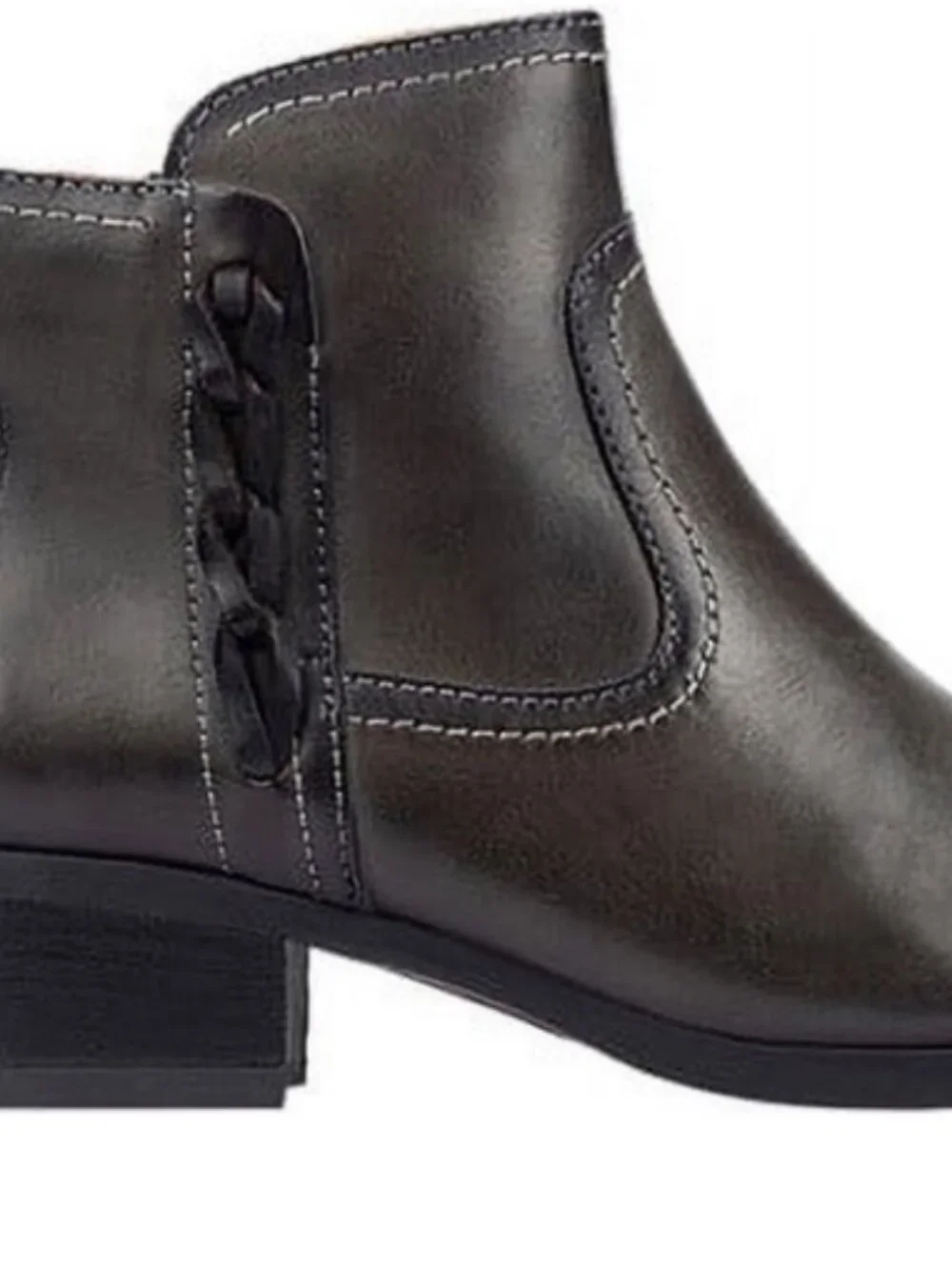 Pikolinos 8 EU 38 Lead Gray Leather Ankle Booties Daroca Braided MSRP $230